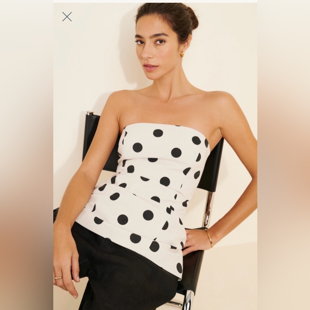 Clementine Polka Dot Strapless Top